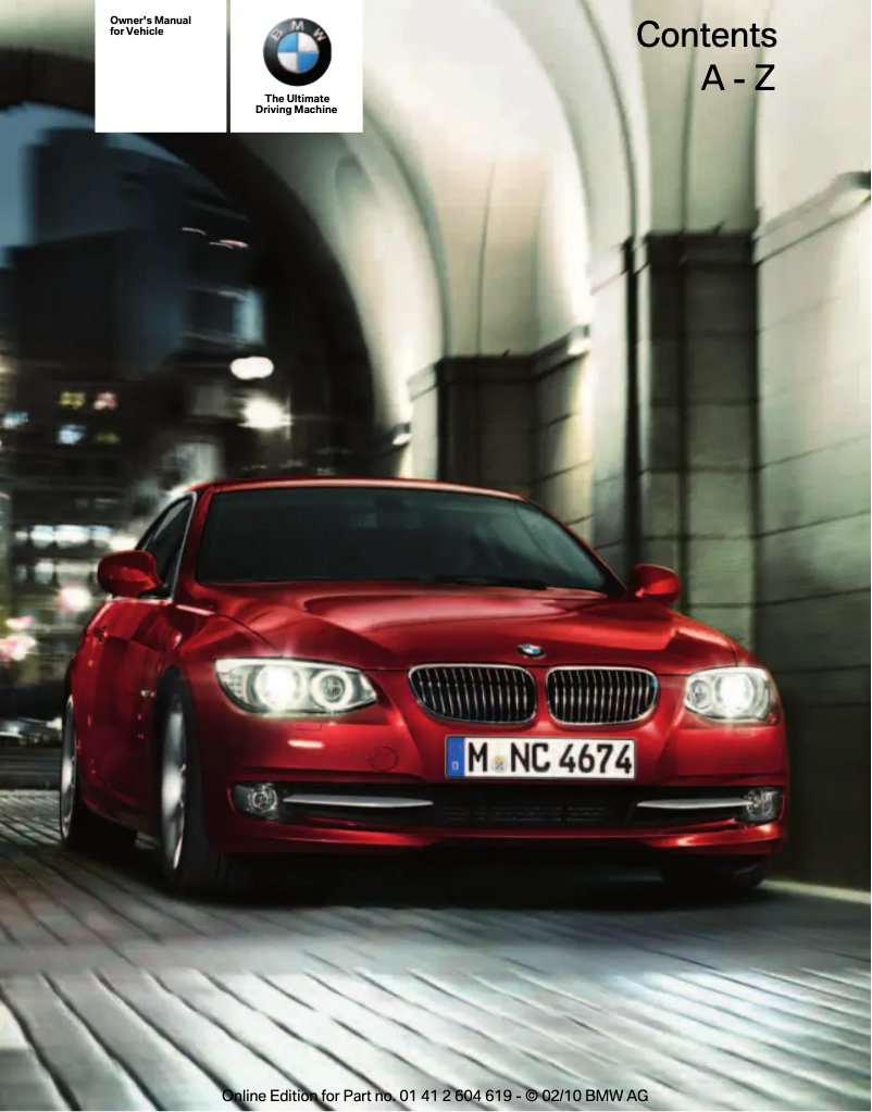 Image de la première page du manuel de l'appareil 335i Coupe (2011)