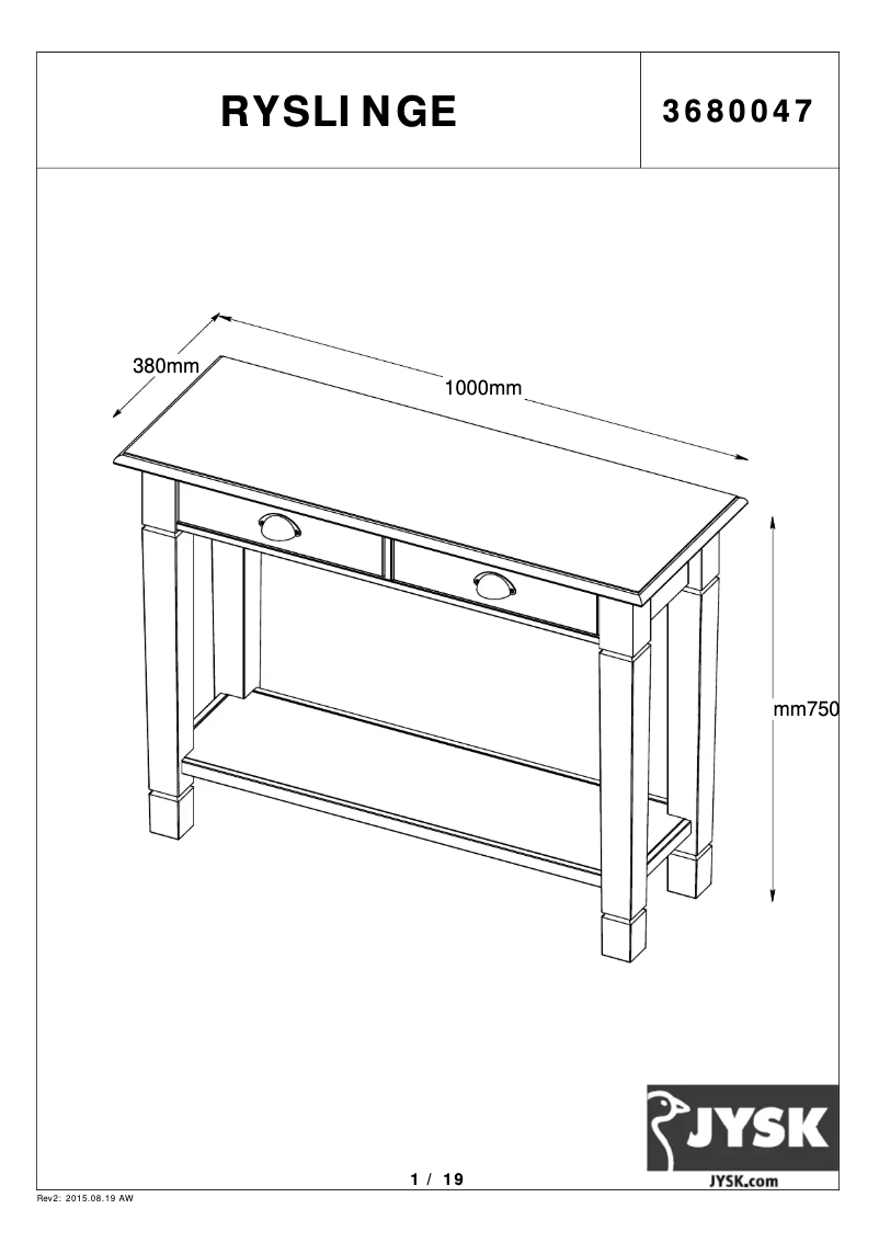 Página 1 del manual Manual de usuario JYSK Ryslinge
