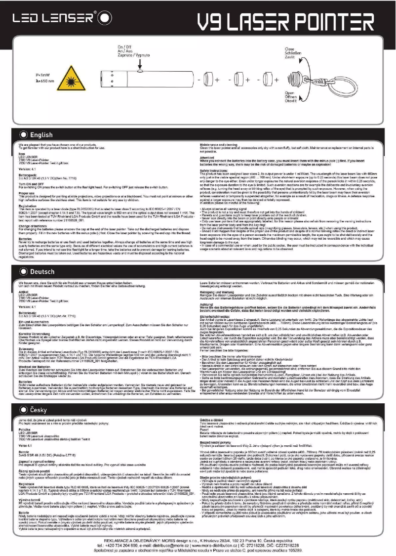 Image de la première page du manuel de l'appareil V9