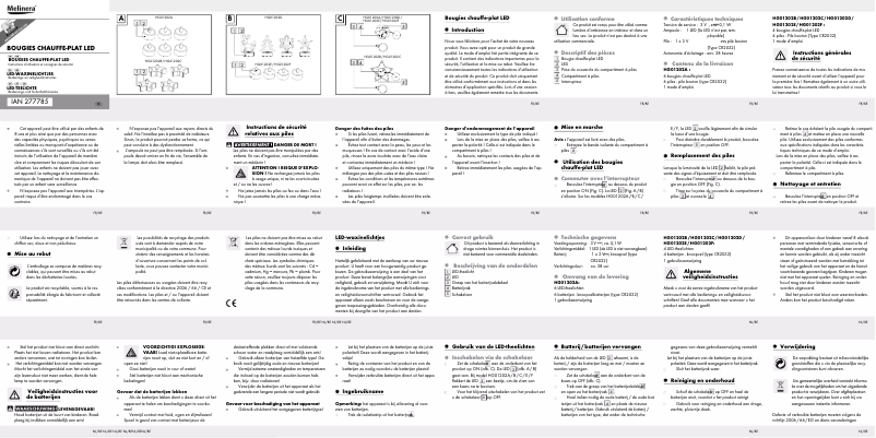 Page 1 de la notice Manuel utilisateur Melinera IAN 277785
