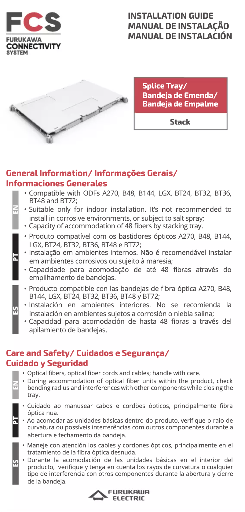 Page 1 de la notice Manuel utilisateur Furukawa Electric 35260412