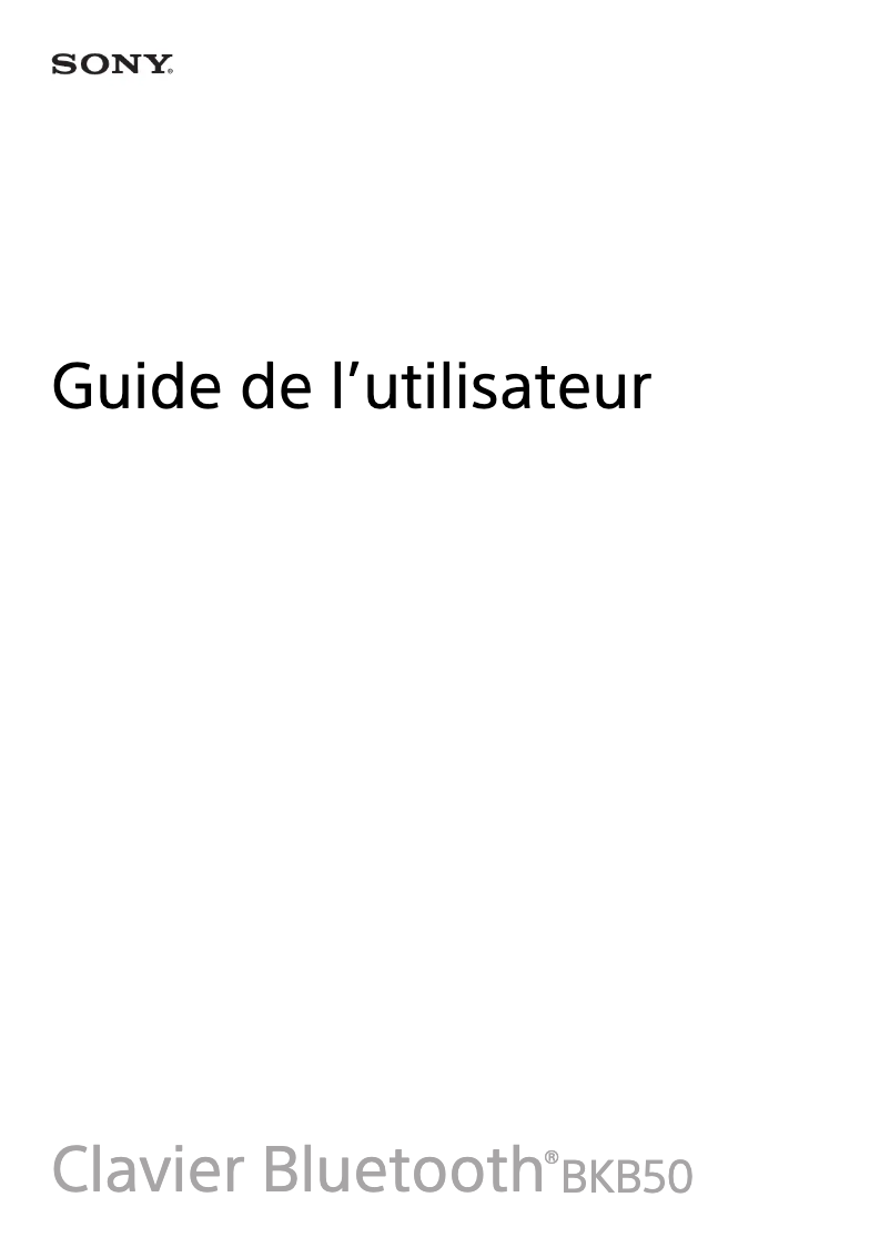 Página 1 del manual Manual de usuario Sony BKB50