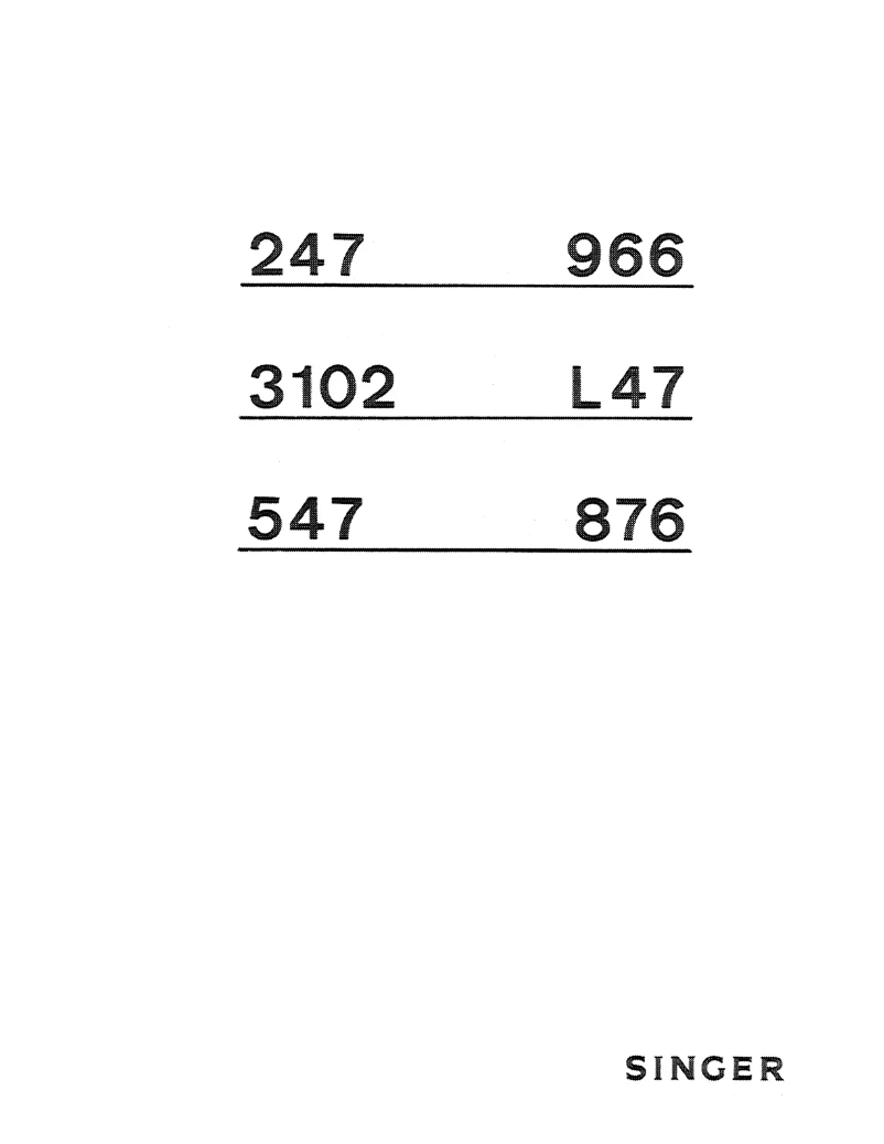 Page n°1 - Manuel utilisateur Singer 966