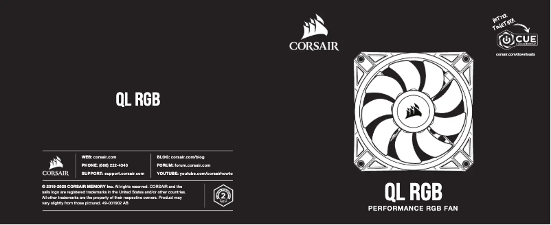Page 1 de la notice Guide de démarrage rapide Corsair iCUE QL140 RGB