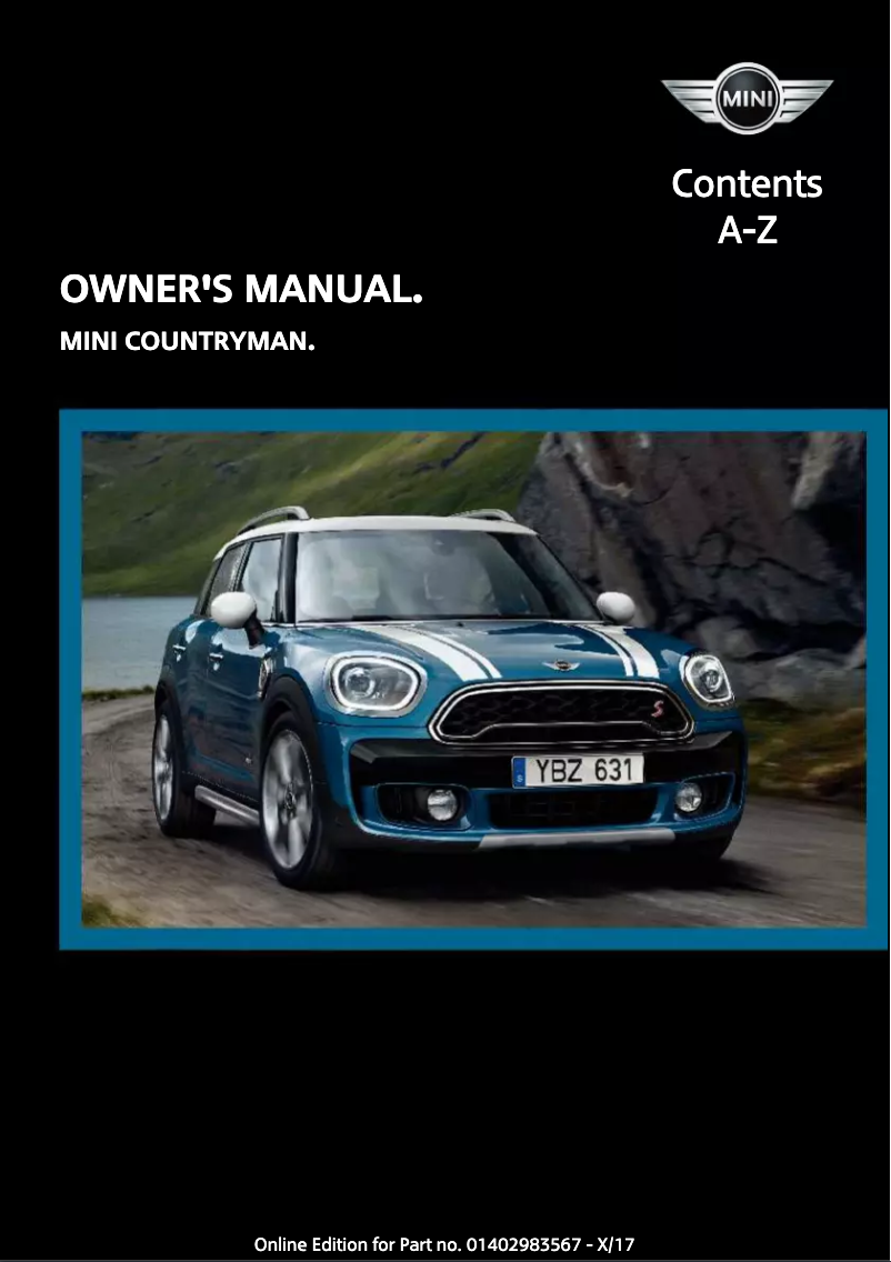Page 1 de la notice Manuel utilisateur Mini Countryman (2018)