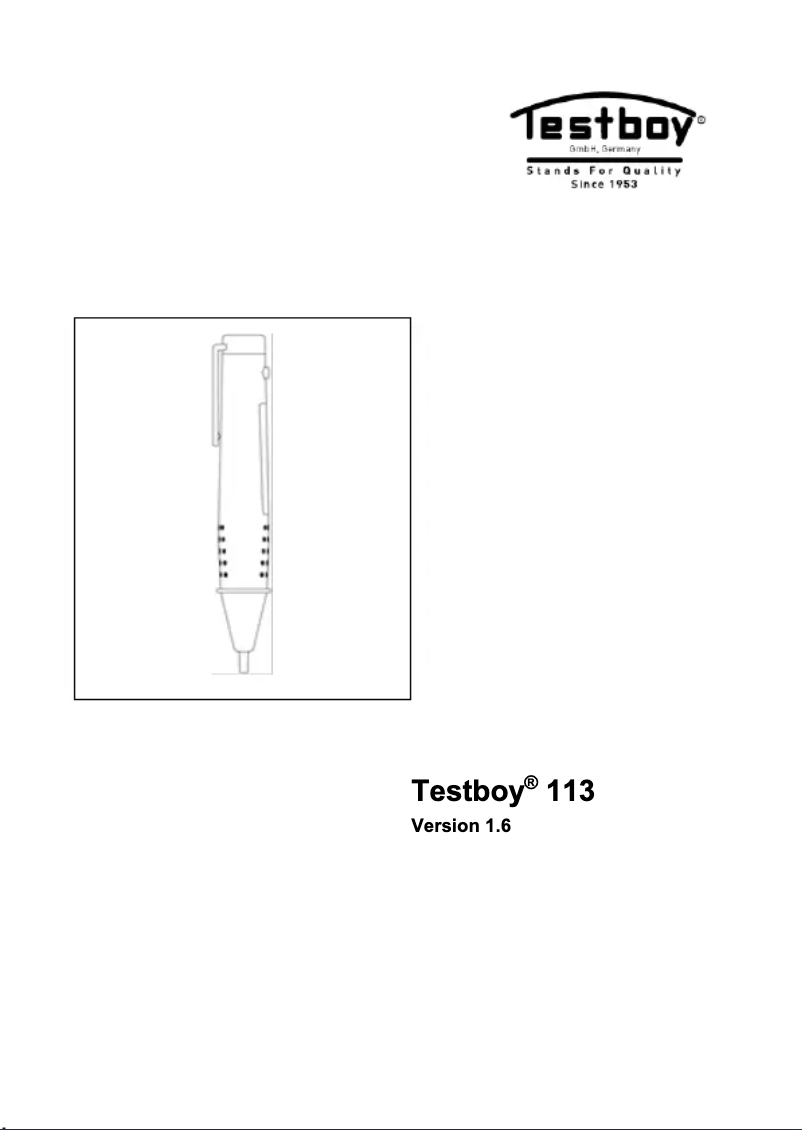 Page 1 de la notice Manuel utilisateur Testboy TB 113