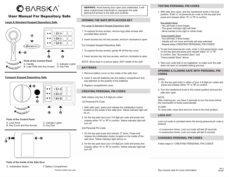 Página 1 del manual Manual de usuario Barska AX11930