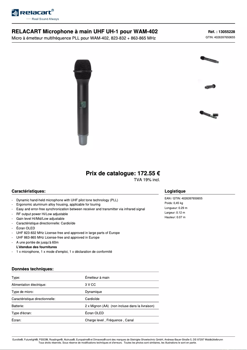 Image de la première page du manuel de l'appareil UH-1