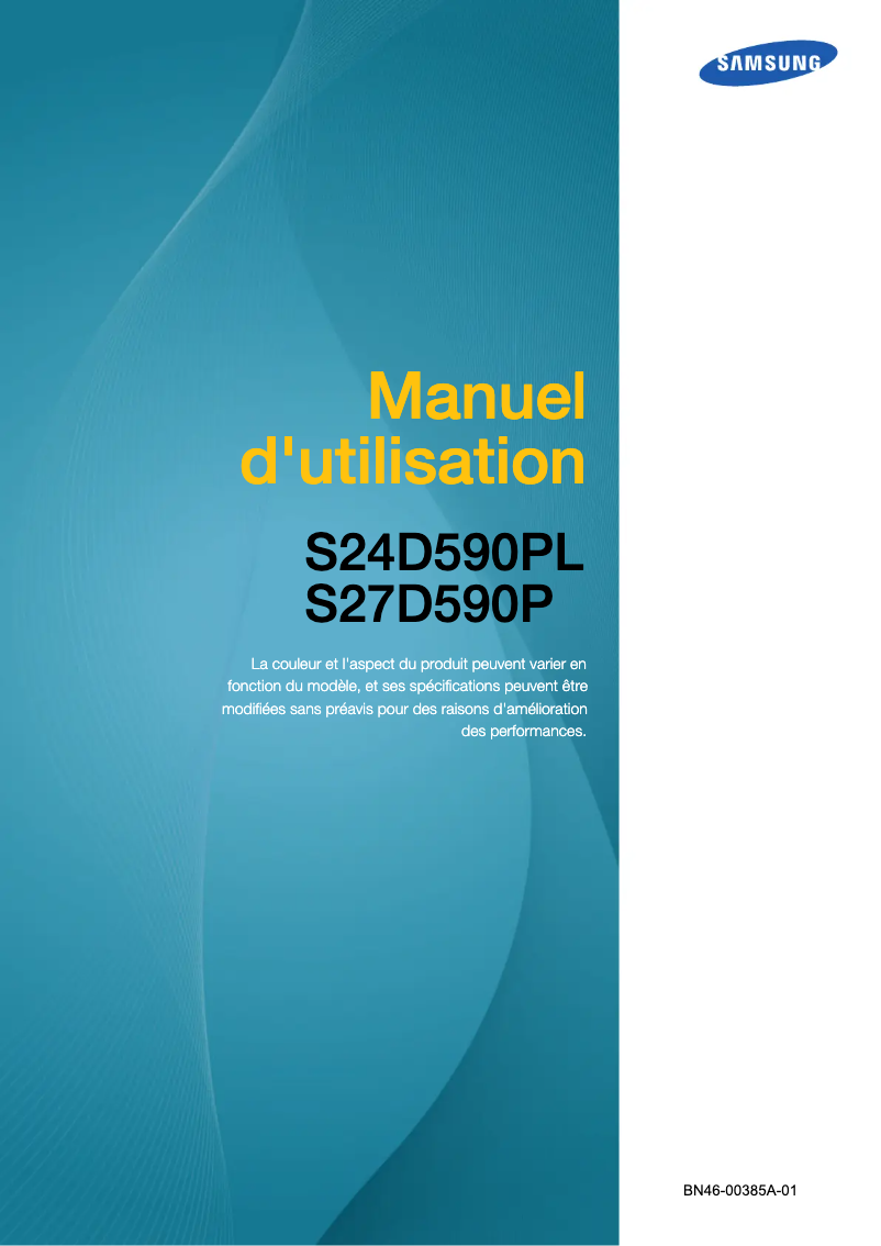 Page 1 de la notice Manuel utilisateur Samsung SyncMaster S27D590P