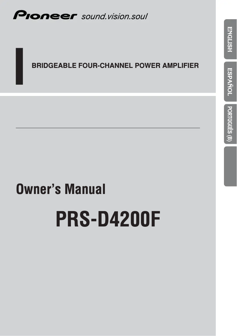 Page n°1 - Manuel utilisateur Pioneer PRS-D4200F