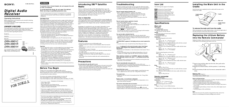 Imagen de la primera página del manual del dispositivo DRN-XM01CK2