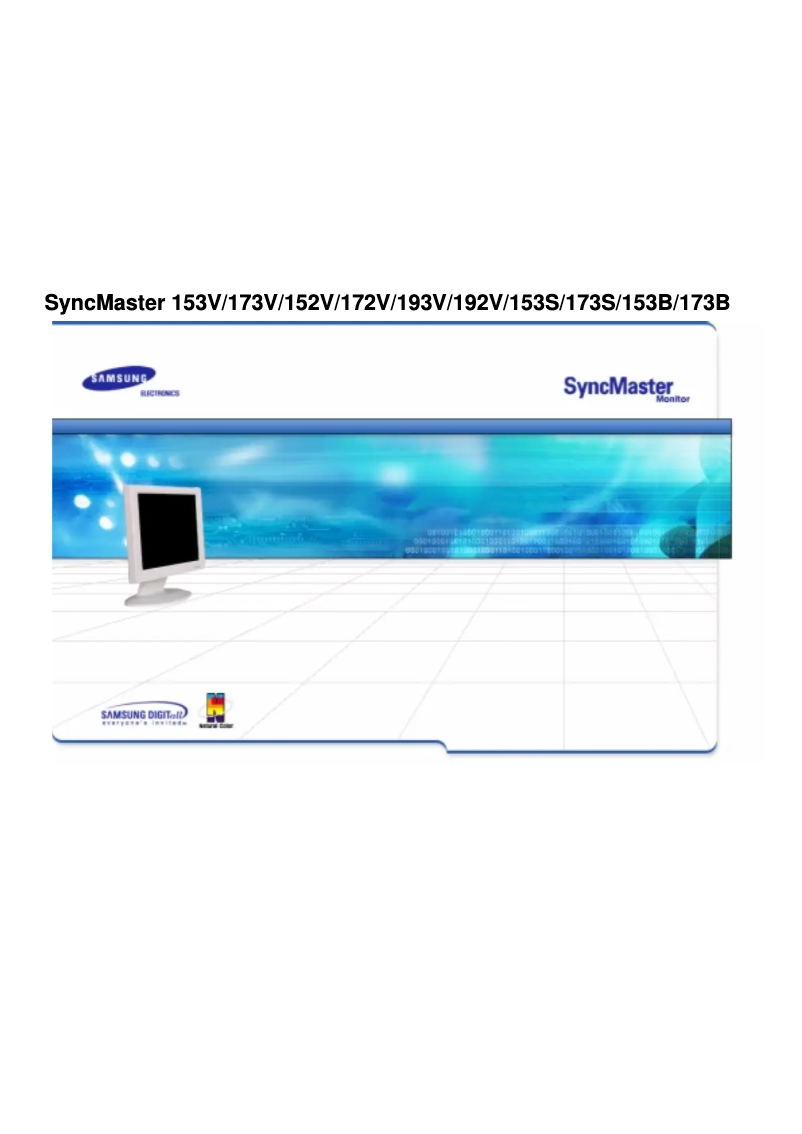 Page 1 de la notice Manuel utilisateur Samsung SyncMaster 175V