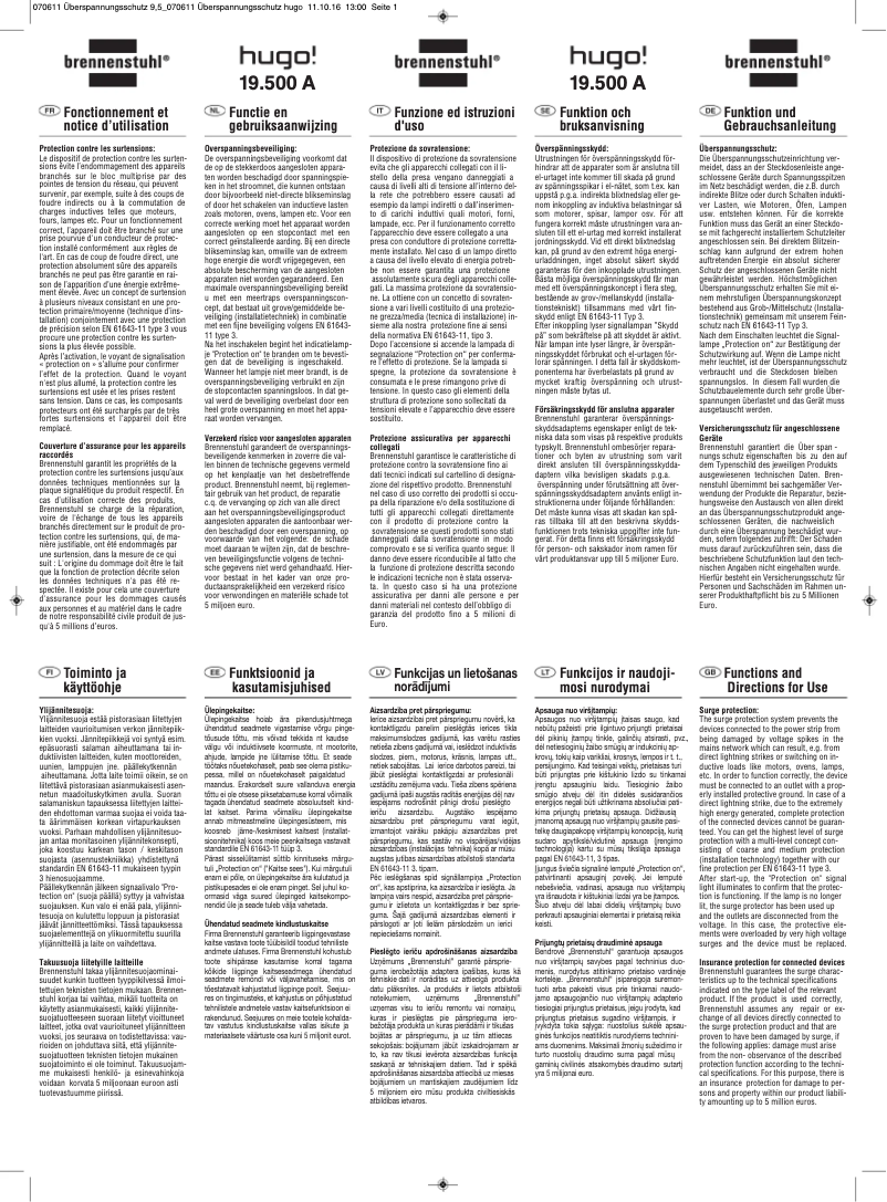 Page 1 de la notice Manuel utilisateur Brennenstuhl hugo! 19.500A