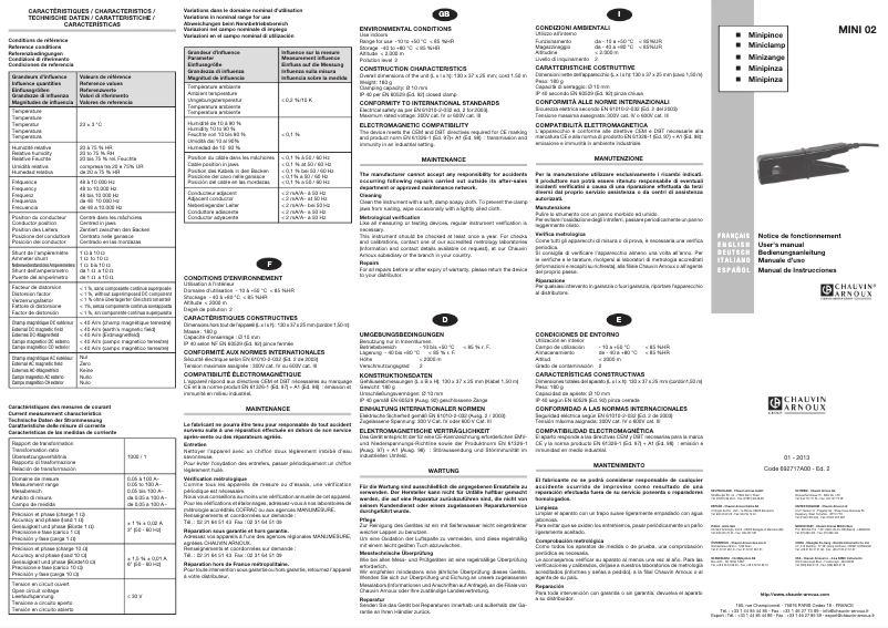 Image de la première page du manuel de l'appareil Mini 02