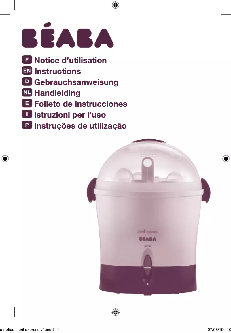 Image de la première page du manuel de l'appareil SterilExpress