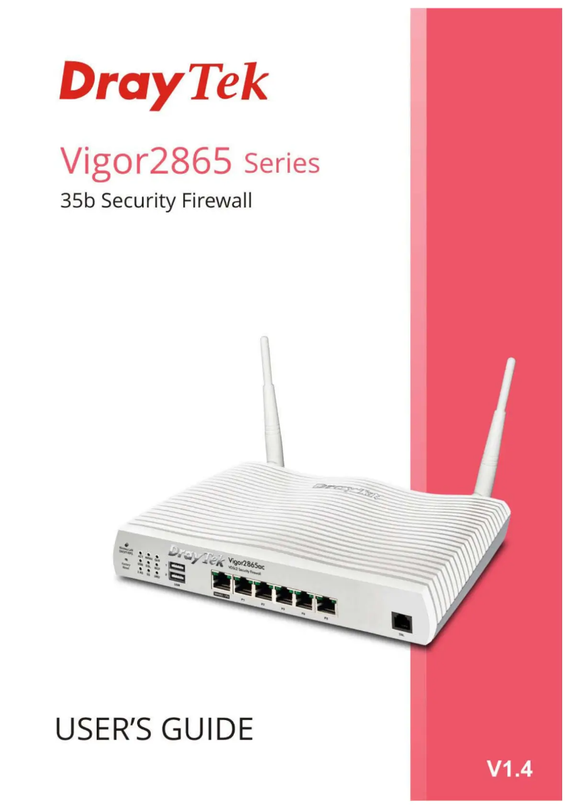 Page 1 de la notice Manuel utilisateur Draytek Vigor 2865ax-B
