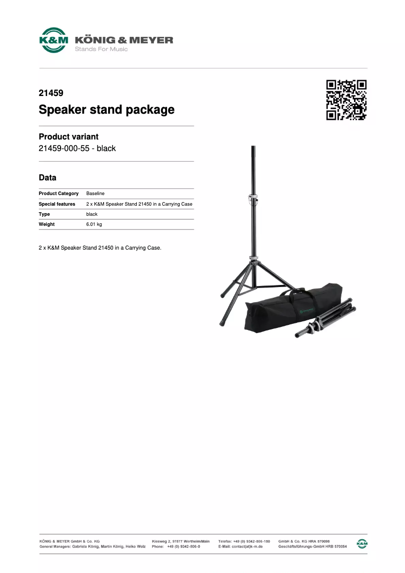 Page 1 de la notice Manuel utilisateur Konig & Meyer 21459