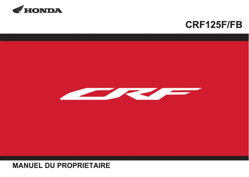 Página 1 del manual Manual de usuario Honda CRF125F (2025)