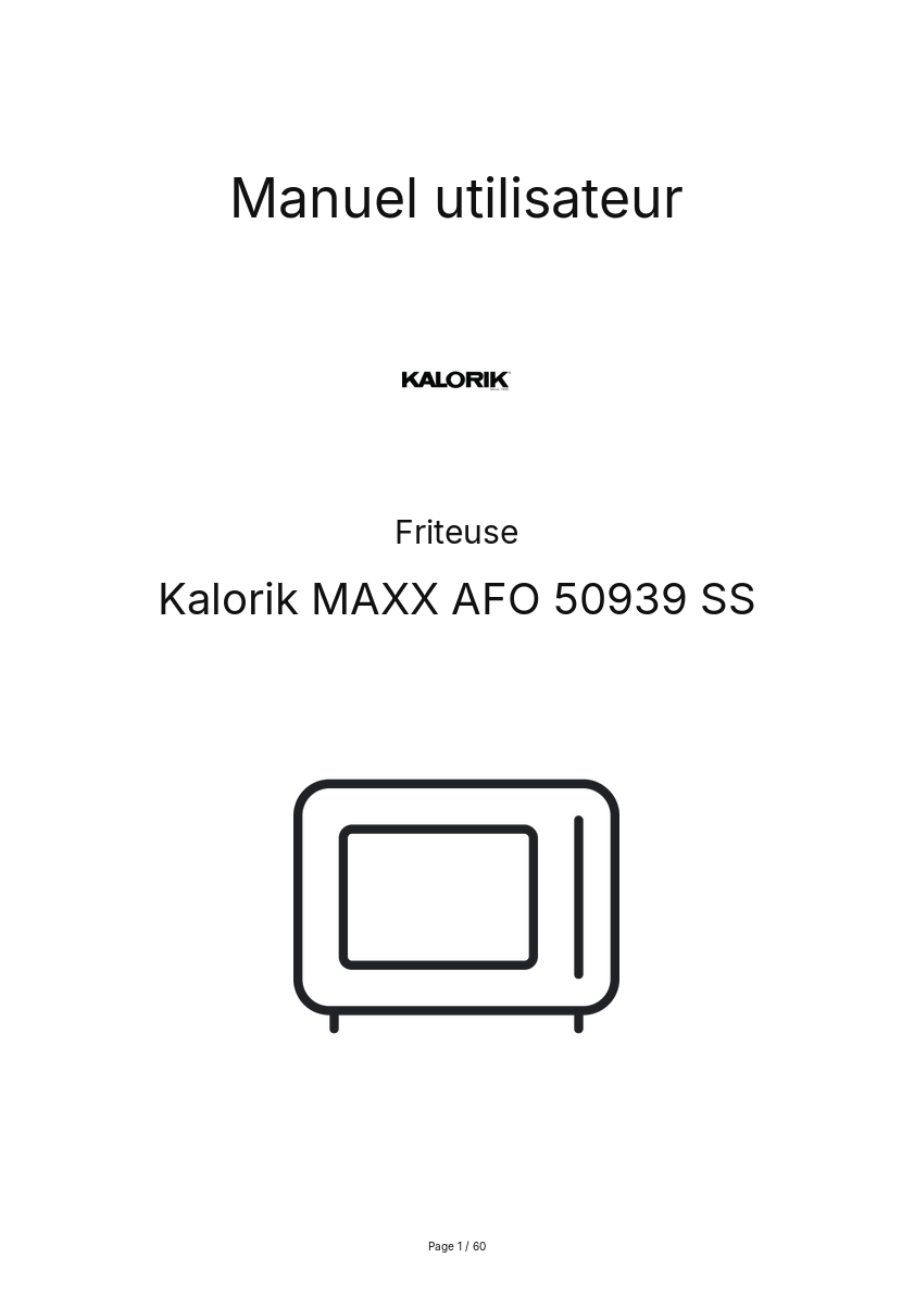 Image de la première page du manuel de l'appareil MAXX AFO 50939 SS