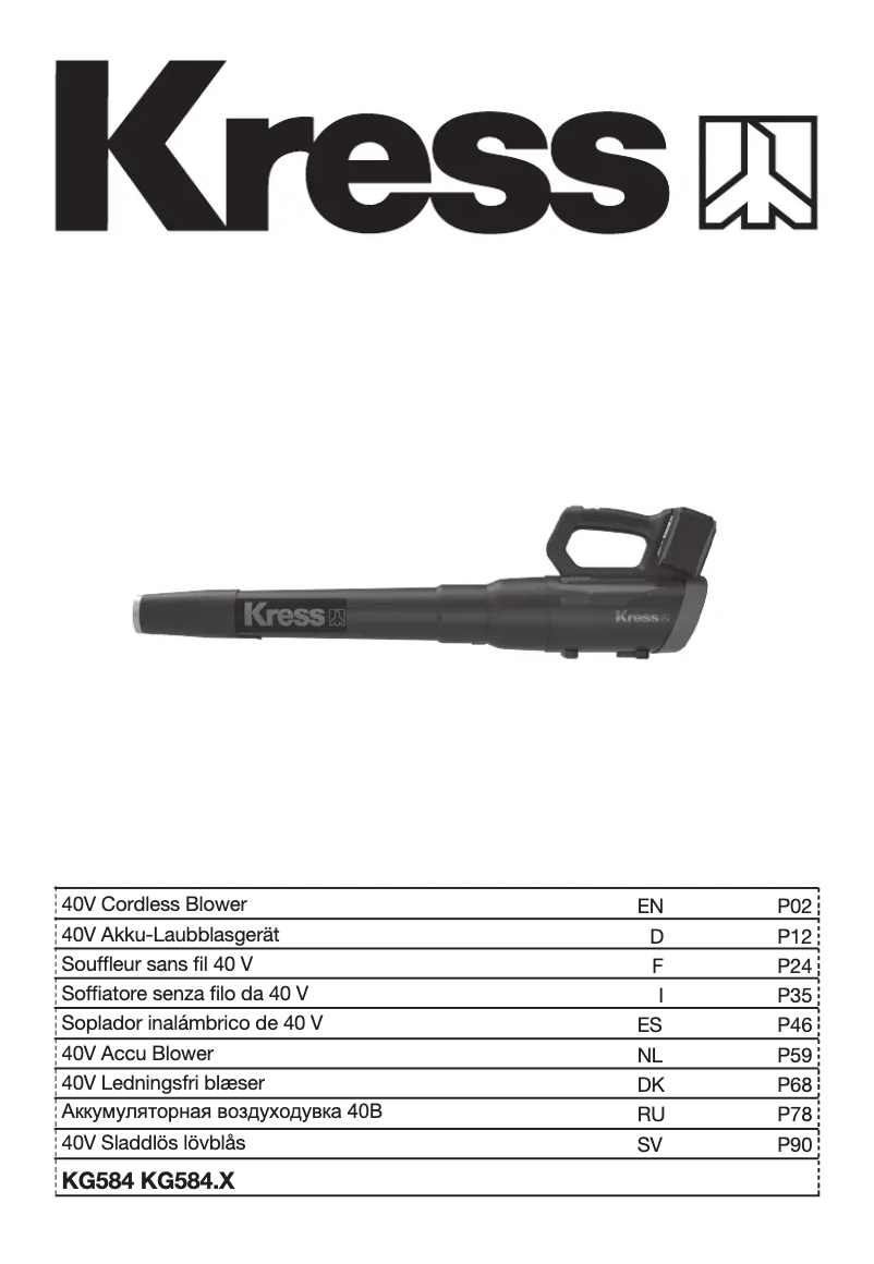 Page 1 de la notice Manuel utilisateur Kress KG584.9
