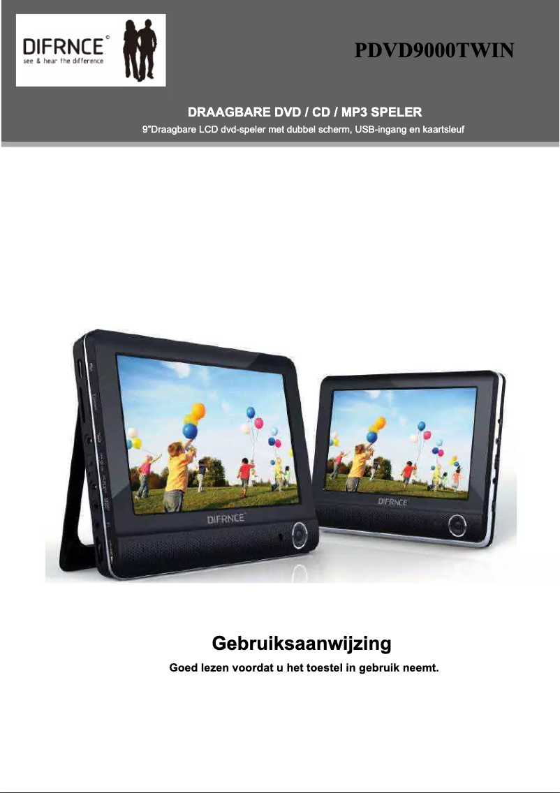 Page 1 de la notice Manuel utilisateur Difrnce PDVD9000TWIN