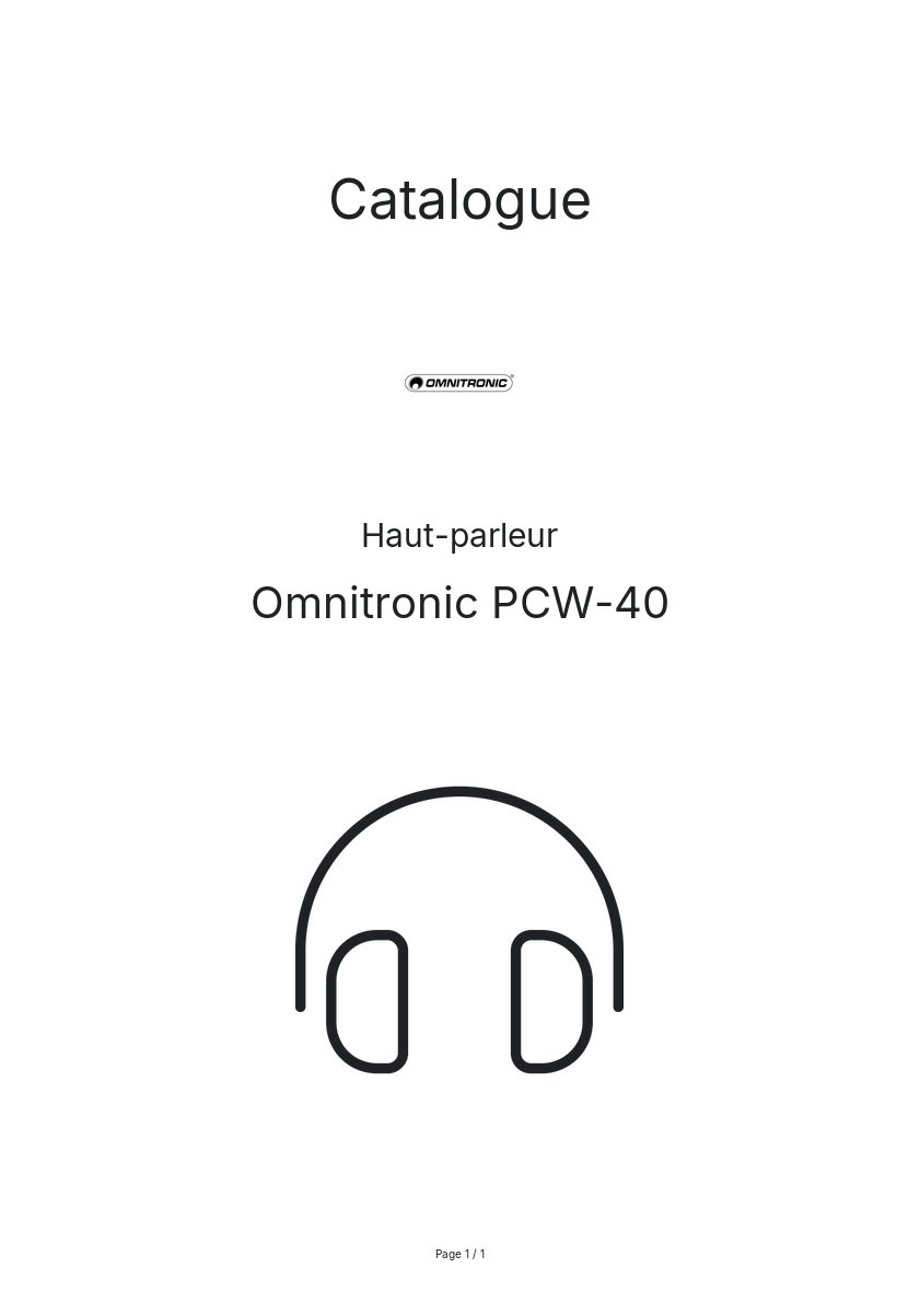 Page n°1 - Catalogue Omnitronic PCW-40