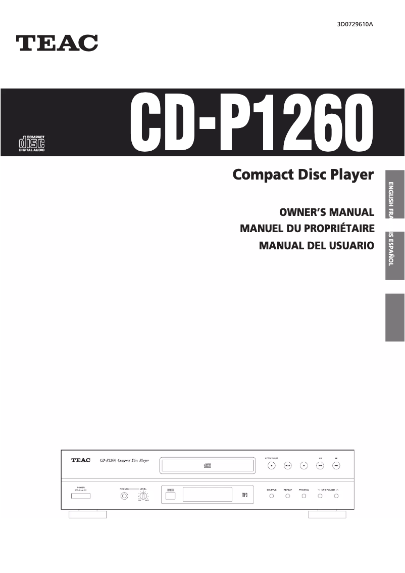 Image de la première page du manuel de l'appareil CD-P1260