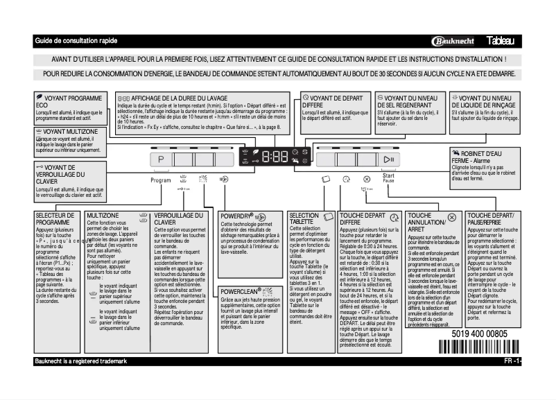 Page 1 of the manual User Manual Bauknecht GSF 102414
