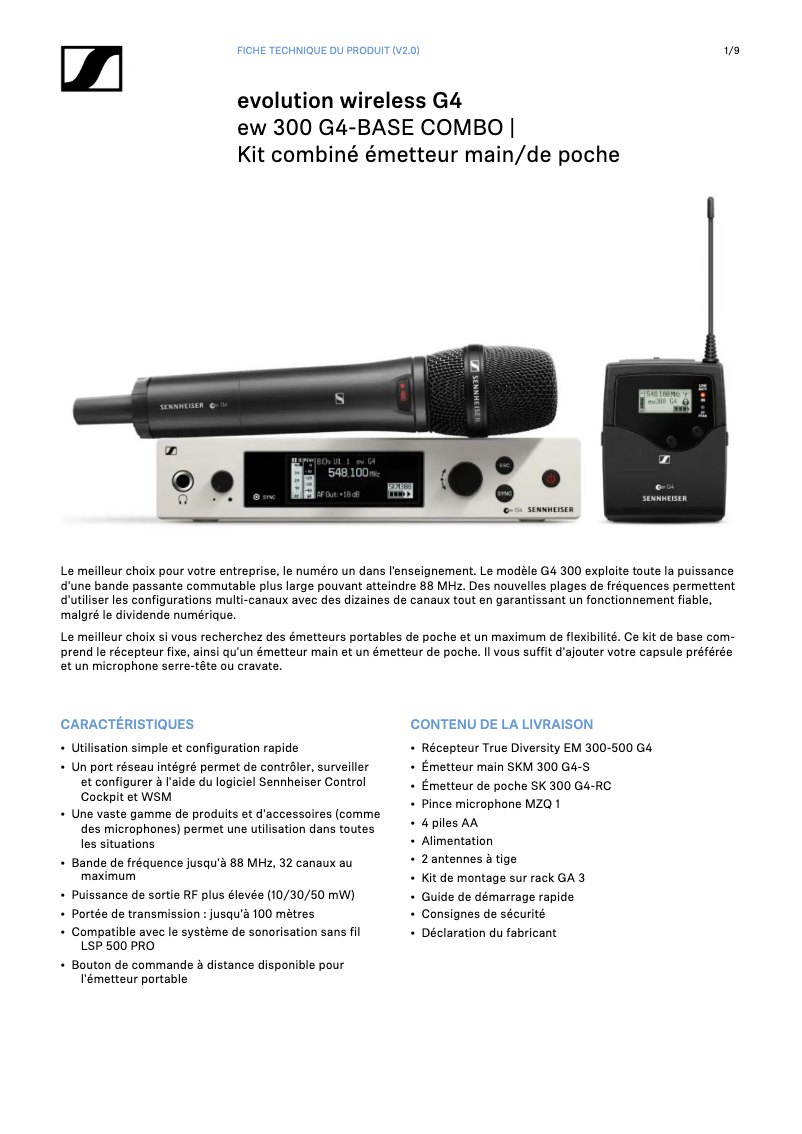 Image de la première page du manuel de l'appareil SKM 300 G4-S