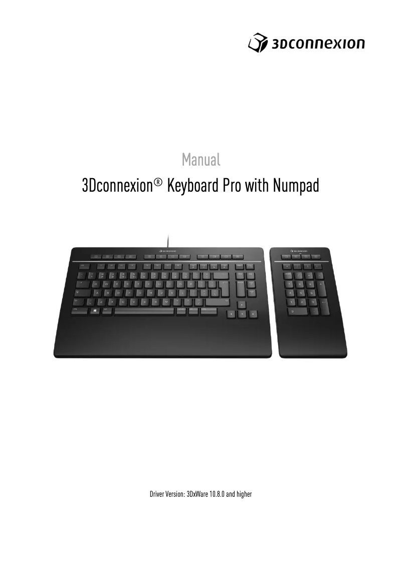 Page n°1 - Manuel utilisateur 3Dconnexion Keyboard Pro with Numpad