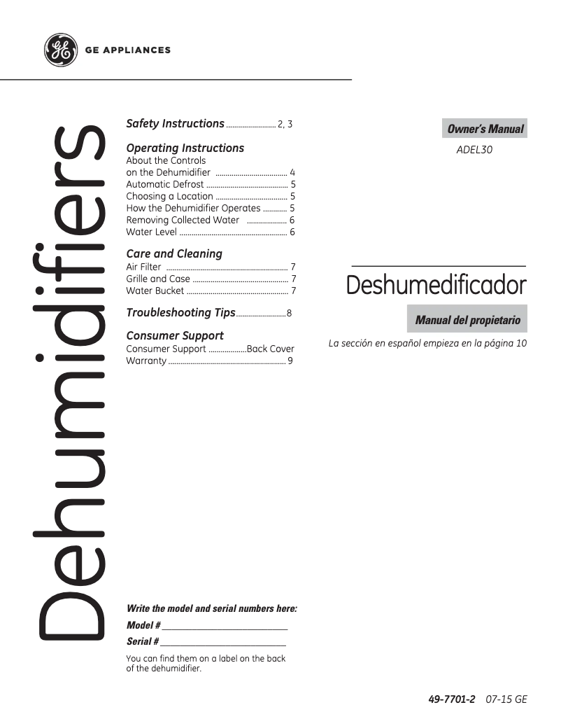 Imagen de la primera página del manual del dispositivo ADEL30LR