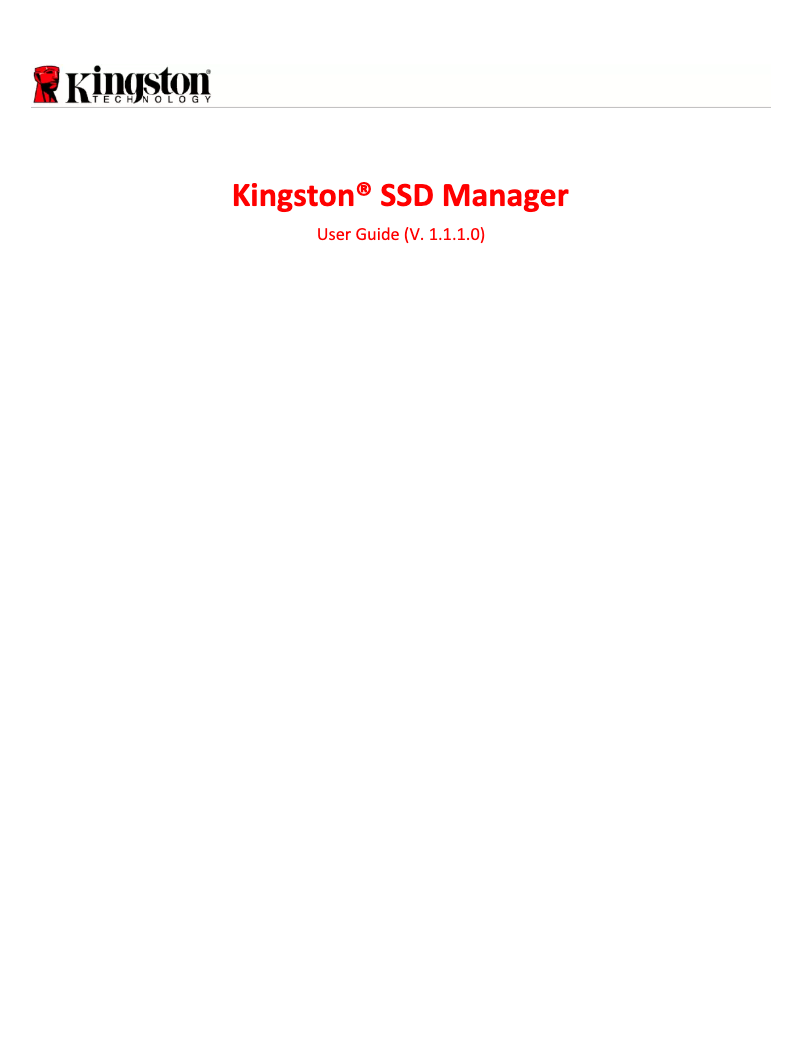 Page n°1 - Manuel utilisateur Kingston SUV500