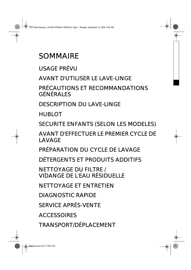 Page n°1 - Manuel utilisateur Polar PFL 1000