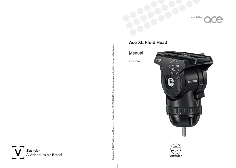 Page 1 de la notice Manuel utilisateur Sachtler Ace XL flowtech75 MS Mk II
