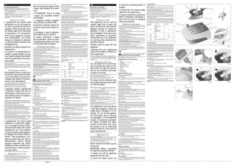 Page 1 de la notice Manuel utilisateur Ariete Stiromatic 3300