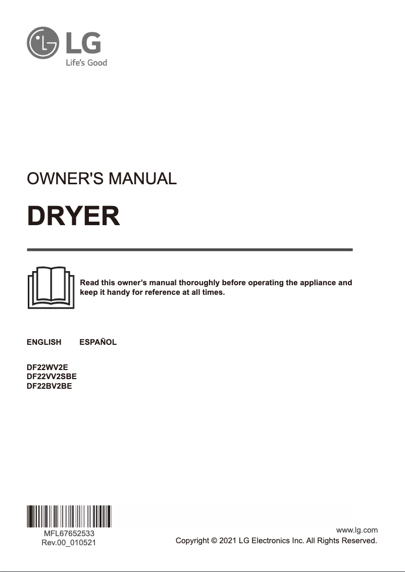 Imagen de la primera página del manual del dispositivo DF22WV2E