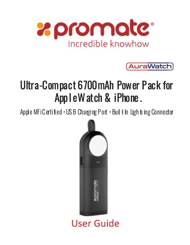 Page 1 de la notice Manuel utilisateur Promate AuraWatch