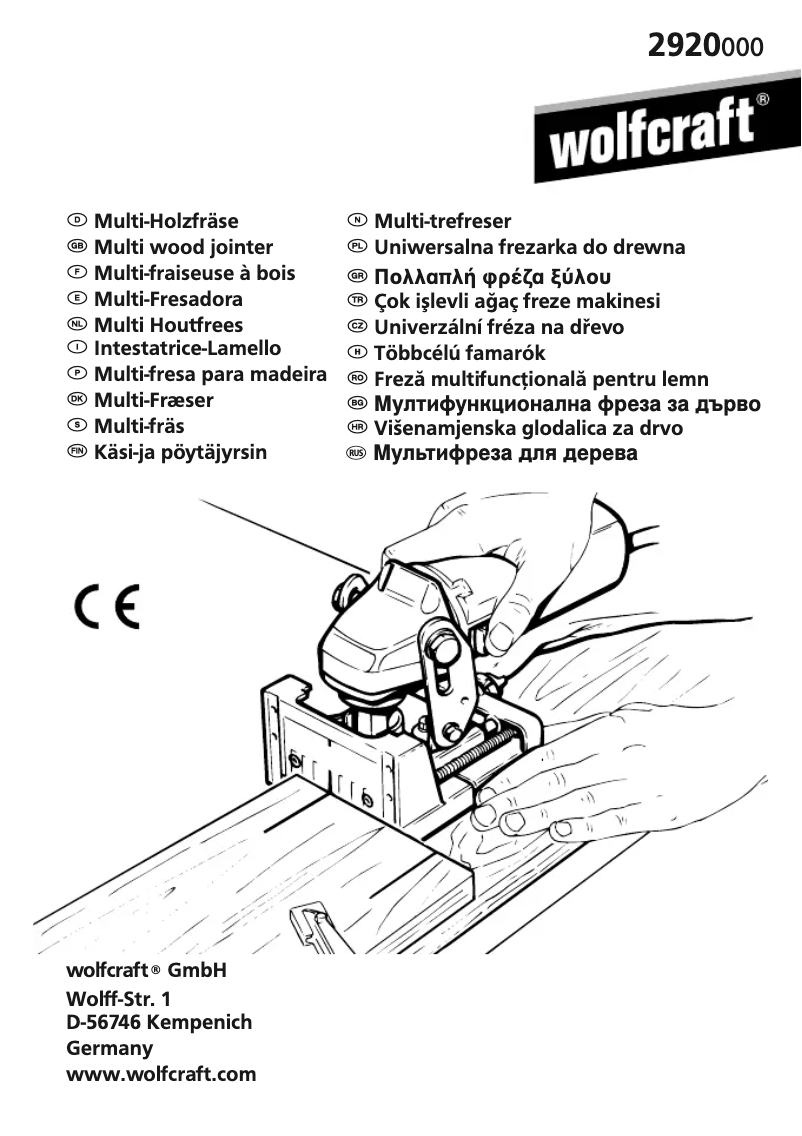 Page n°1 - Manuel utilisateur Wolfcraft 2920000