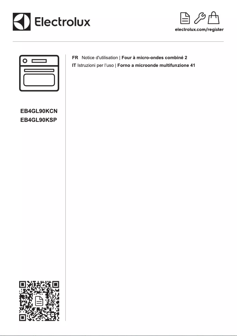 Page 1 de la notice Manuel utilisateur Electrolux EB4GL90KCN