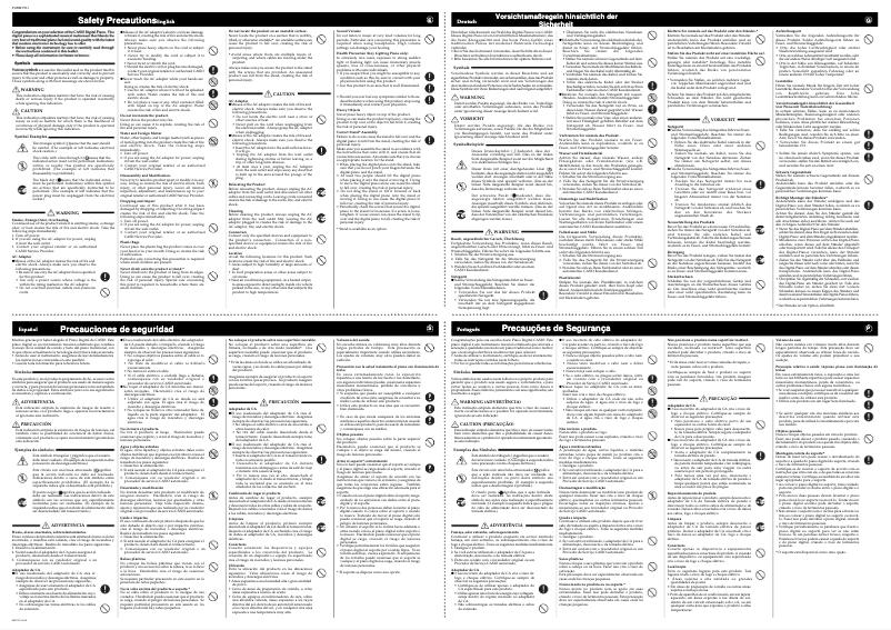 Image de la première page du manuel de l'appareil Privia PX-110