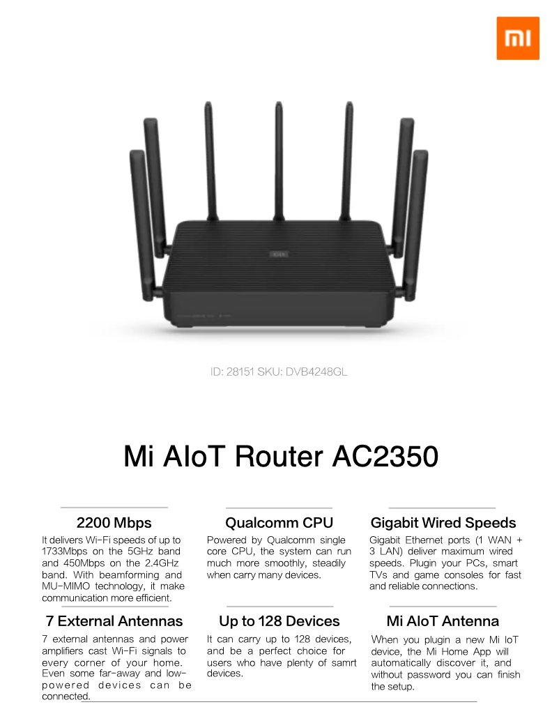 First page image of the manual for Mi AIoT Router AC2350
