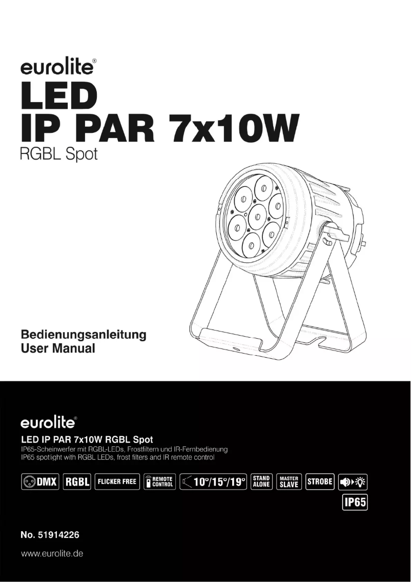 Page 1 de la notice Manuel utilisateur Eurolite LED IP PAR 7x10W