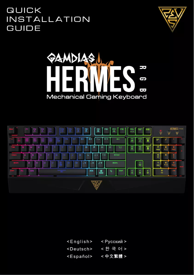 Page 1 de la notice Manuel utilisateur Gamdias Hermes RGB