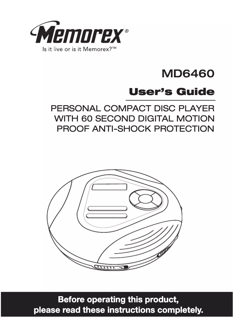 Image de la première page du manuel de l'appareil MD6460