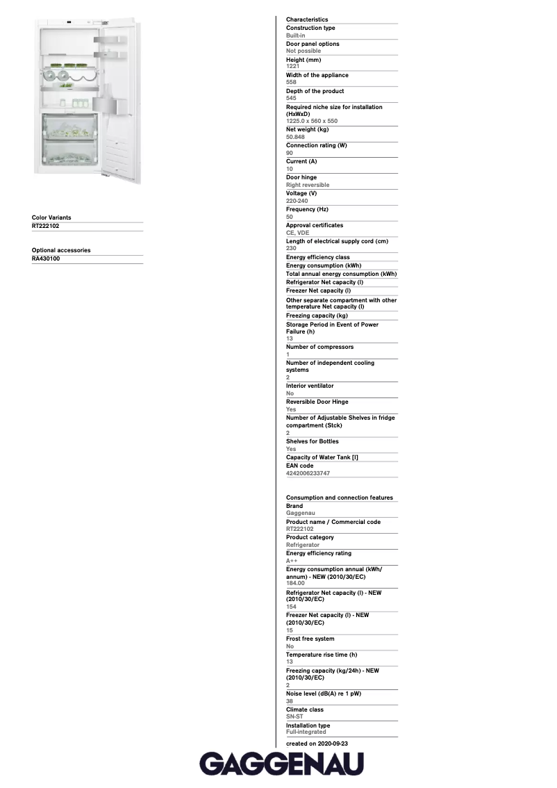 Imagen de la primera página del manual del dispositivo RT222102
