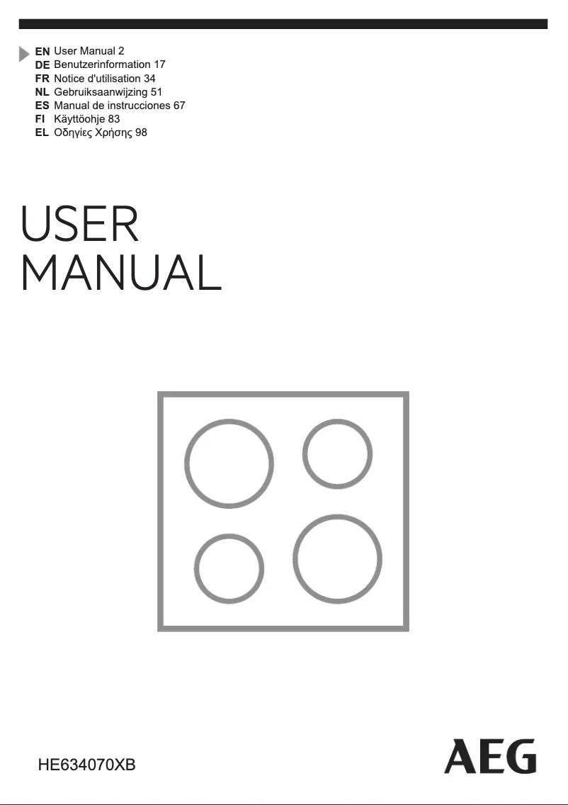 Image de la première page du manuel de l'appareil HE634070XB