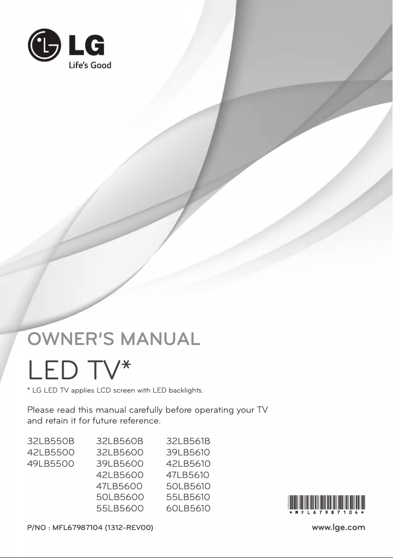 Page n°1 - Manuel utilisateur LG 32LB560B