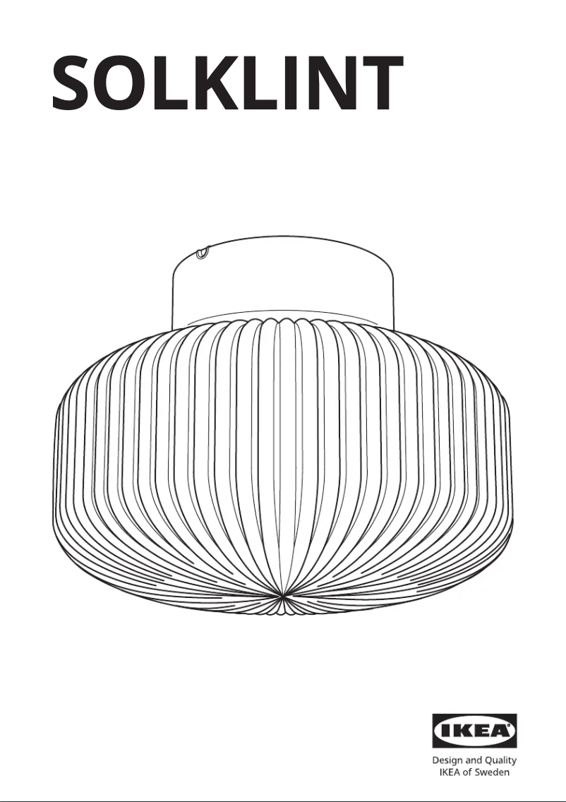 Page 1 de la notice Manuel utilisateur Ikea SOLKLINT 704.720.39