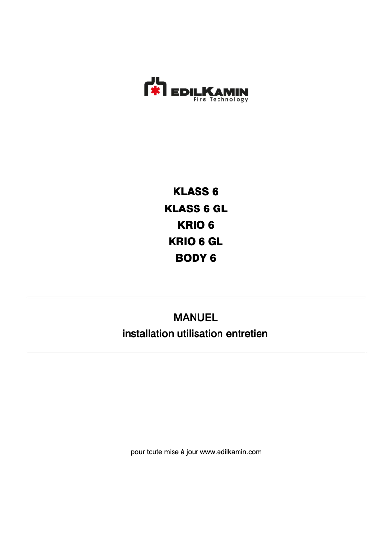 Página 1 del manual Manual de usuario Edilkamin KLASS 6 GL