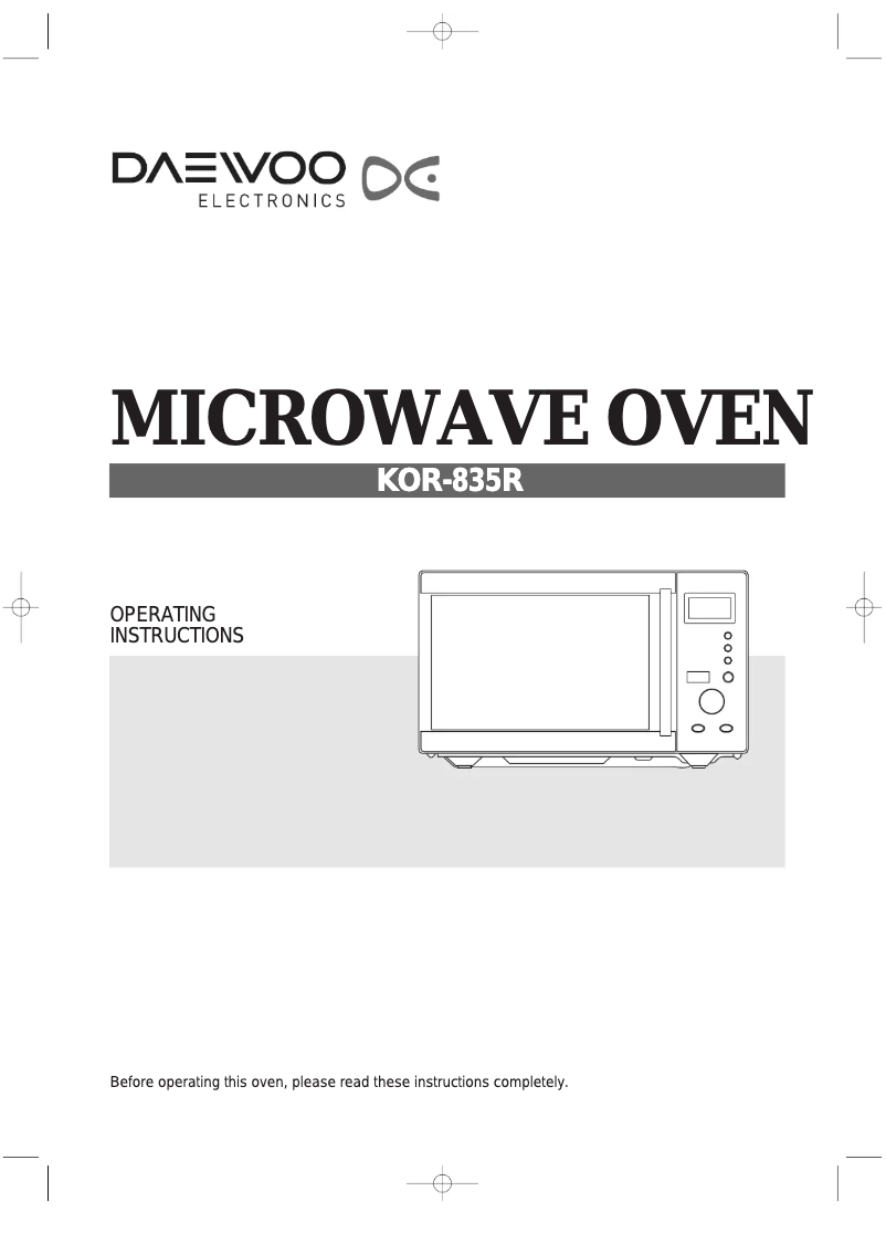 Page 1 de la notice Manuel utilisateur Daewoo KOR-835R